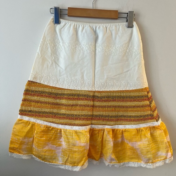 CUSTO Barcelona Eyelet Multicolored Stitching Skirt - Picture 1 of 15